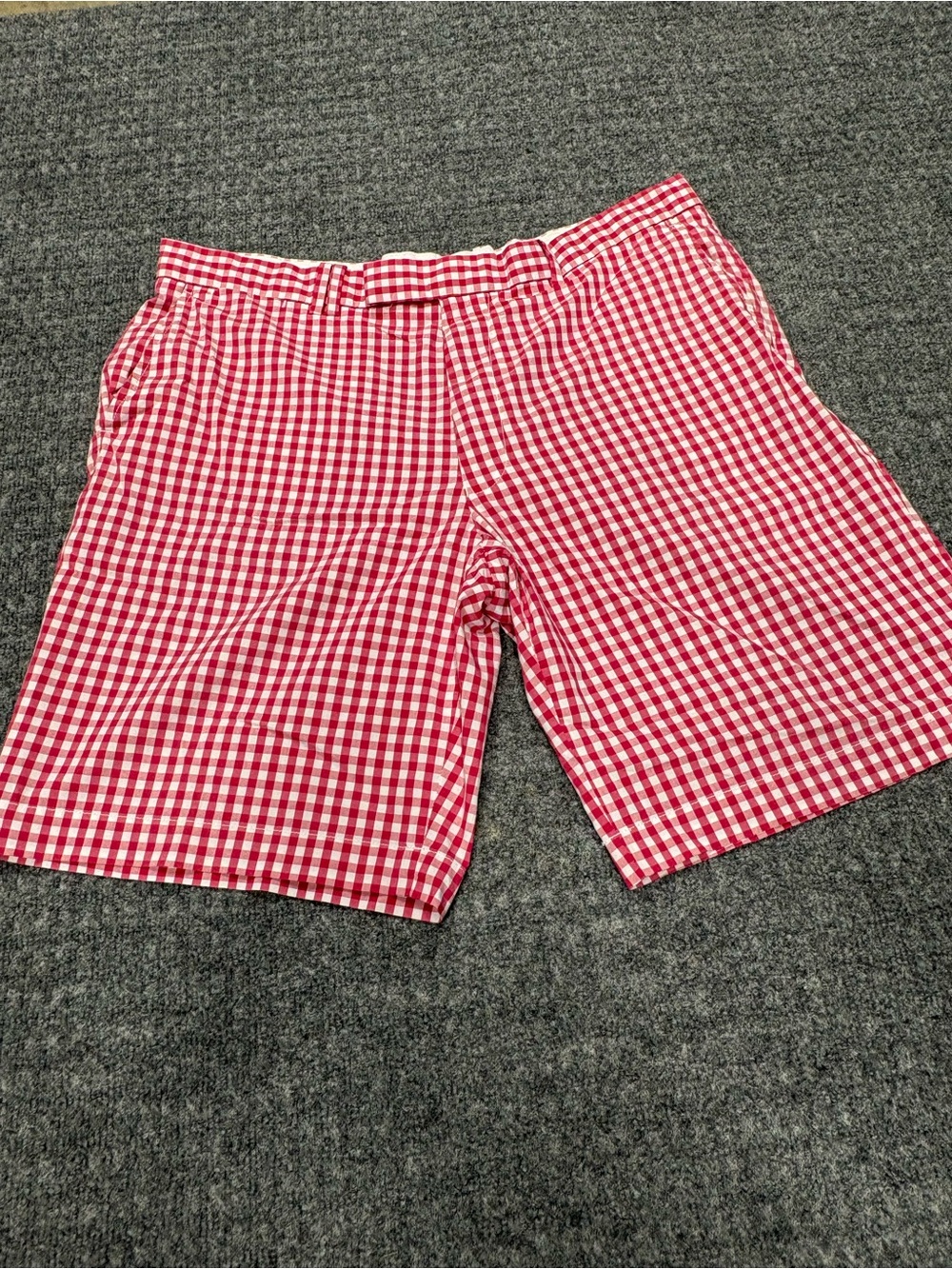 Vintage 90s Ralph Lauren Red and White Gingham Flat Front Shorts